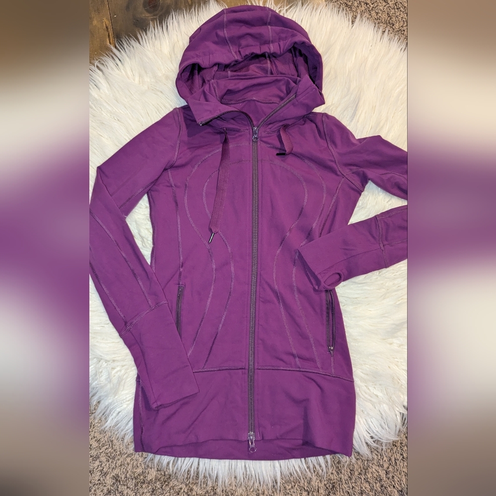 Lululemon Stride Hooded Jacket Berry Size 4 Womens - Picture 7 of 9